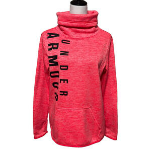 Under Armour Sweatshirt Women Medium Pink Coldgear Storm Fleece‎ Lined Cowl Neck